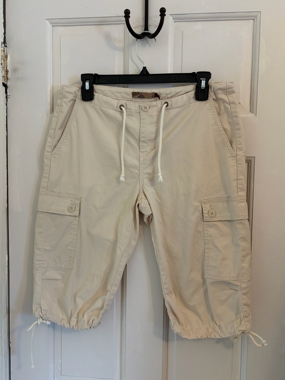 Low Rise Cargo Bermuda Shorts organic cotton prAna hiking outdoor size 8 Y2K